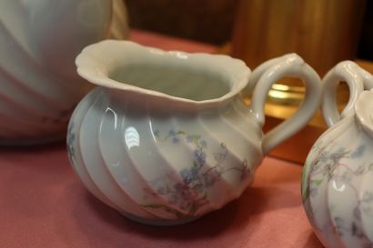 HAVILAND Limoges. Coffee set in twisted porcelain...