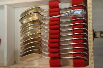 CHRISTOFLE. Marly model. Service in silver...