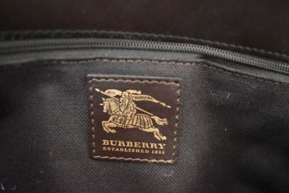 BURBERRY. Handbag in coated canvas and brown...