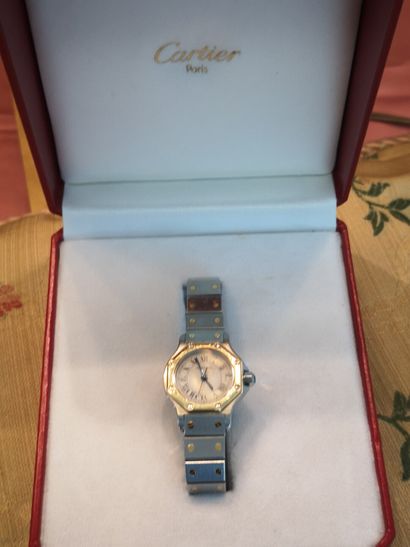 CARTIER. Santos model. Ladies' watch in steel...