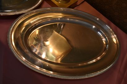 CHRISTOFLE. Meeting of an oval dish and a...