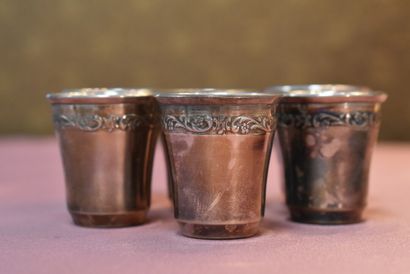 Set of six silver liquor goblets hallmarked...