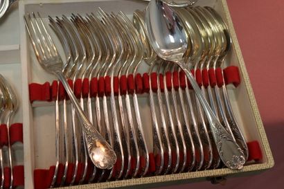 CHRISTOFLE. Marly model. Service in silver...