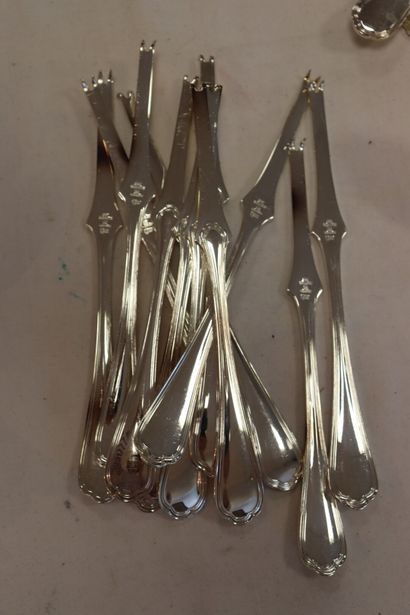 CHRISTOFLE. Spatours model. Service in silver...