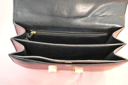 HERMES. Constance model. Black lizard handbag,...