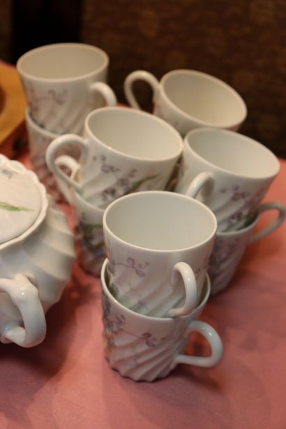 HAVILAND Limoges. Coffee set in twisted porcelain...