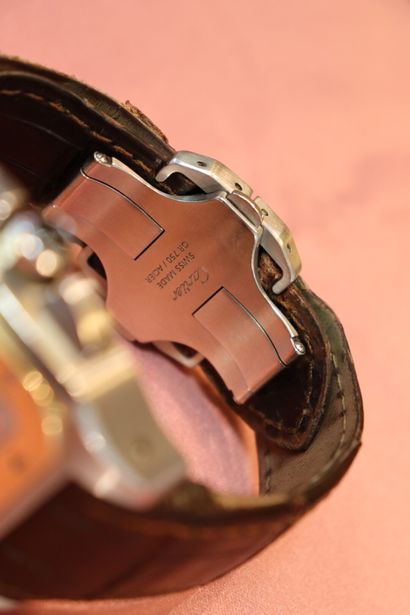 CARTIER. Santos 100 model, steel and 750...
