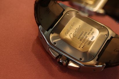 CARTIER. Santos 100 model, steel and 750...