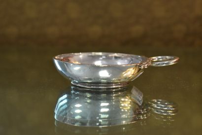 Silver wine tasting cup with a crowned C...