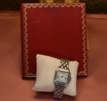 CARTIER. Panther model. Steel watch, quartz...