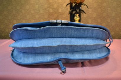 CHRISTIAN DIOR. Half moon bag in cotton canvas...