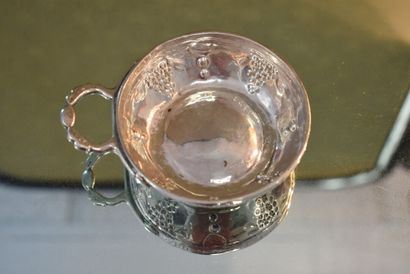 Silver wine tasting vessel with crowned mark...
