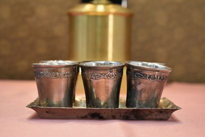 Set of six silver liquor goblets hallmarked...