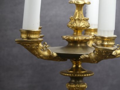 Paire de candélabres à quatre feux en bronze...