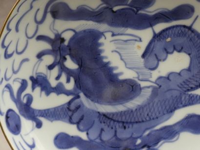 CHINE Deux assiettes en porcelaine à décor...