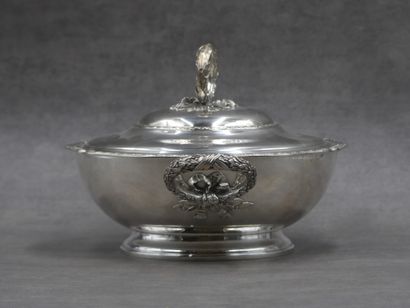 PUIFORCAT 1920, Légumier rond en argent poinçon...