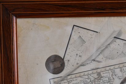 Trompe l'oeil, Gravure en couleur figurant...