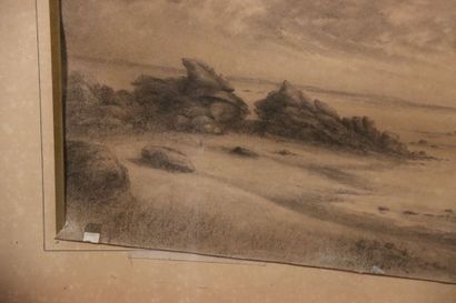 E.GRANDJEAN-Ecole du XIXème siècle. Paysage...