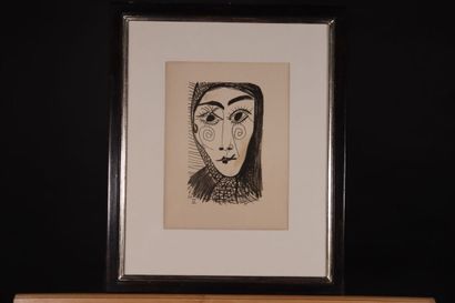 PICASSO ( d'après) Paire de Portraits. lithographies....