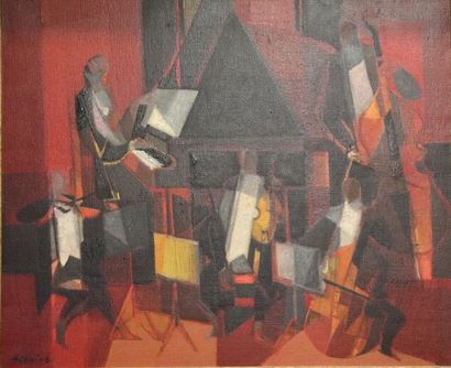 Camille HILAIRE (1916-2004). Quintet, huile...