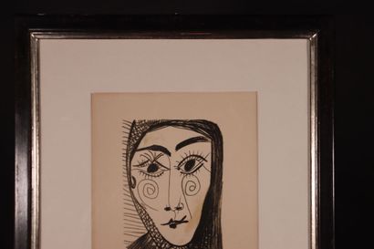 PICASSO ( d'après) Paire de Portraits. lithographies....