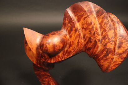 Sculpture bois de loupe moderne vers 1970....