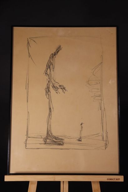 Alberto GIACOMETTI, d'après. Deux personnages....