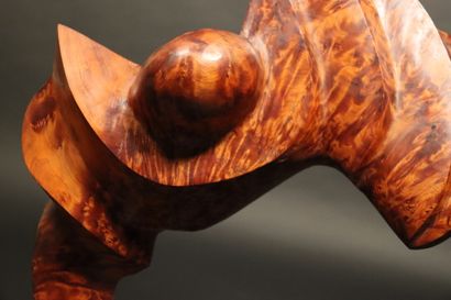 Sculpture bois de loupe moderne vers 1970....