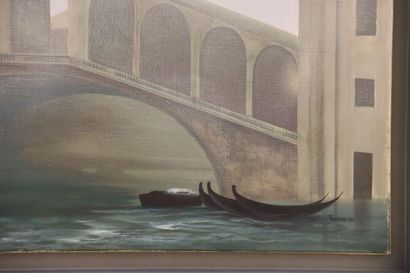 Michèle BATTUT. Pont du Rialto à Venise....