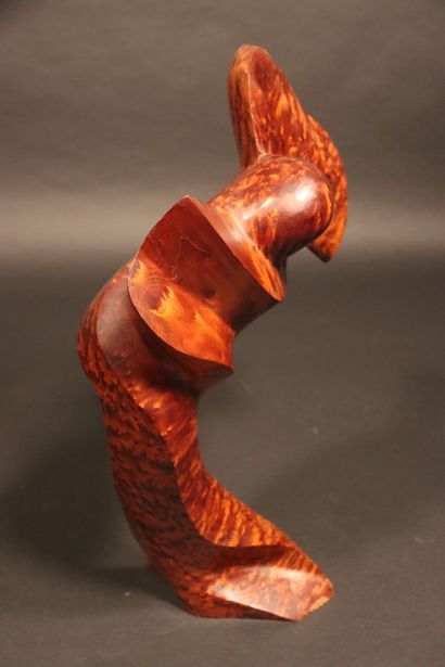 Sculpture bois de loupe moderne vers 1970....