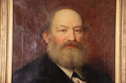 École FRANCAISE vers 1880. Portait de patriarche....