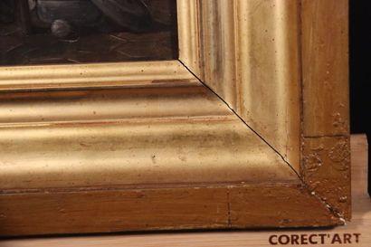 Ecole XIXème siècle. Scène de genre, huile...