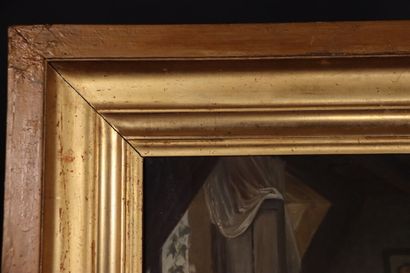 Ecole XIXème siècle. Scène de genre, huile...
