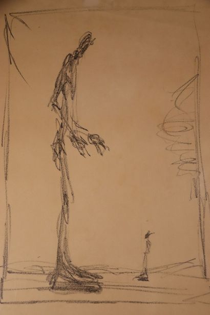 Alberto GIACOMETTI, d'après. Deux personnages....