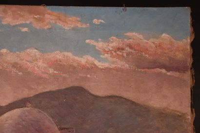 École du XIXe siècle. Paire de paysages orientaux,...