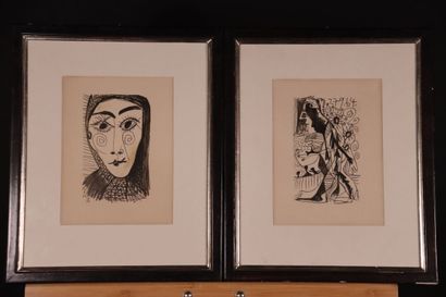 PICASSO ( d'après) Paire de Portraits. lithographies....