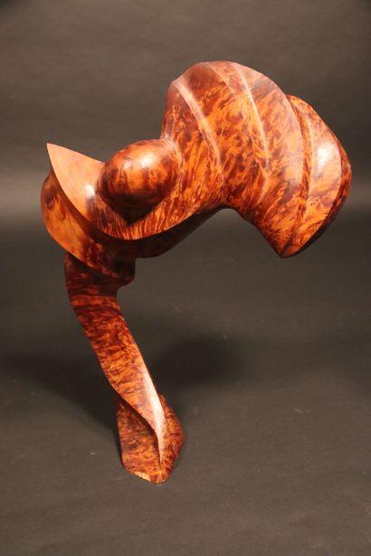 Sculpture bois de loupe moderne vers 1970....