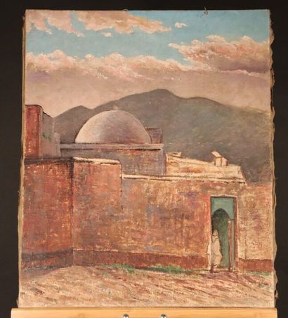 École du XIXe siècle. Paire de paysages orientaux,...