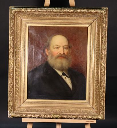 École FRANCAISE vers 1880. Portait de patriarche....