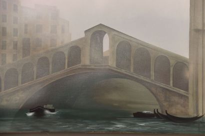 Michèle BATTUT. Pont du Rialto à Venise....