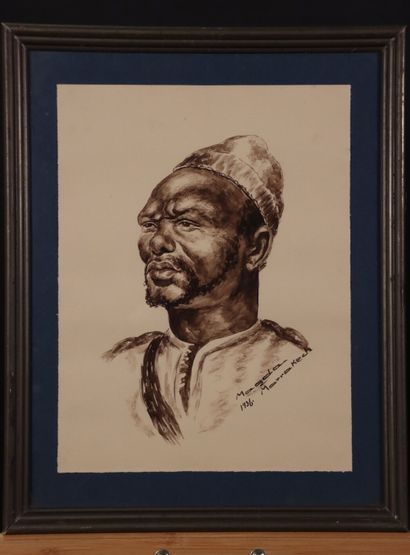 MAGDA (Active en 1936). Deux portraits d'Orientaux....