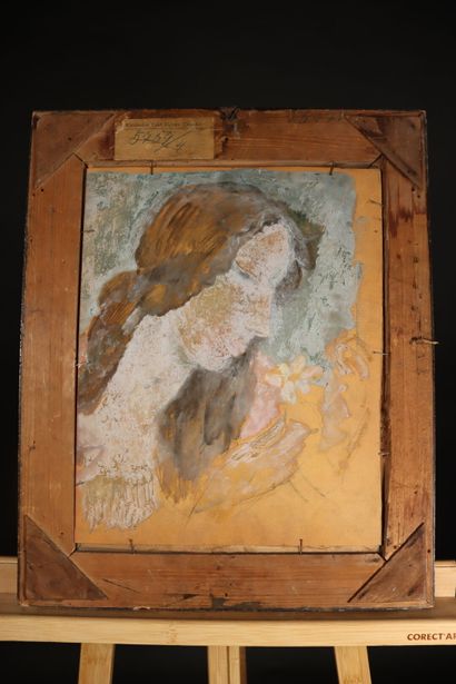 École XXe siècle. Deux femmes nues. Aquarelle...