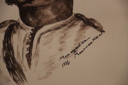 MAGDA (Active en 1936). Deux portraits d'Orientaux....