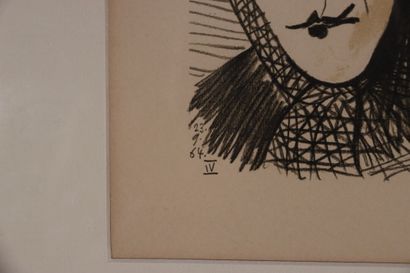 PICASSO ( d'après) Paire de Portraits. lithographies....