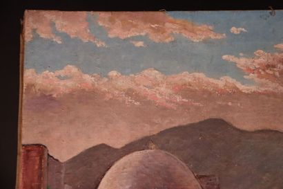 École du XIXe siècle. Paire de paysages orientaux,...
