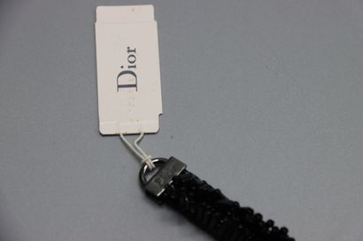 CHRISTIAN DIOR. Bracelet tubes noirs.