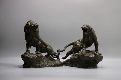Thomas CARTIER (1879-1943) : Lion rugissant,...
