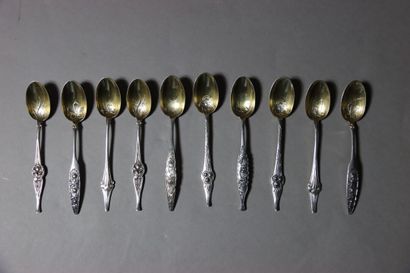 Christofle. Série de 10 petites cuillères...