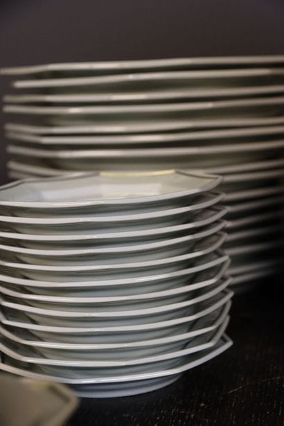 Service de table octogonal en porcelaine...