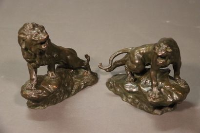 Thomas CARTIER (1879-1943) : Lion rugissant,...